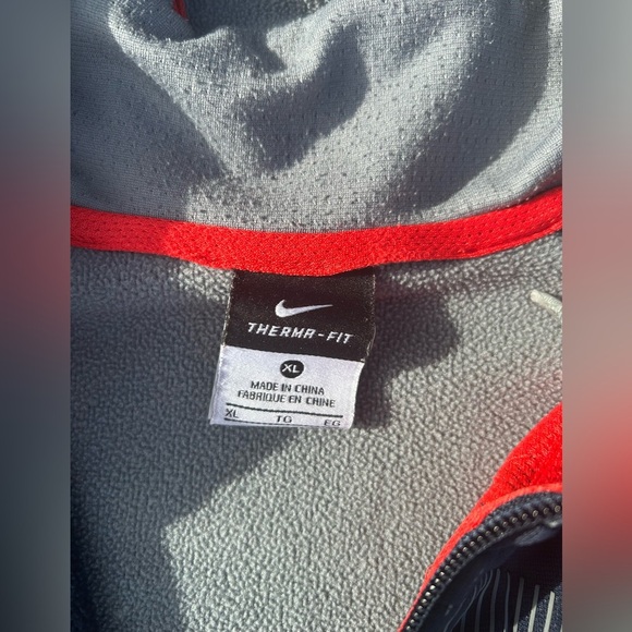 Nike Blue and Gray Zip Up Sweater with Hood - Picture 2 of 6